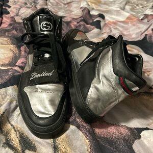 Gucci Men's Black and Silver Limited Edition Sneakers